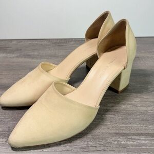 Jenni Kayne D’orsay Mid Block Heel Shoes Col- Fawn beige $415